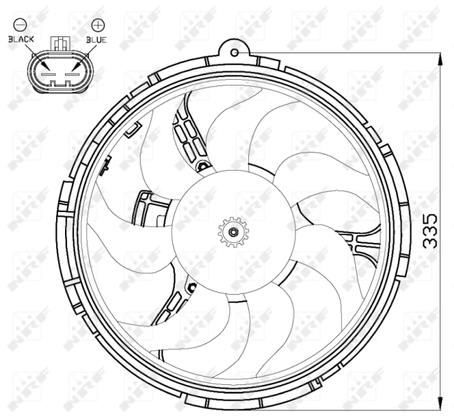 Wentylator elektryczny układu chłodzenia kompletny (silnik+wirnik) NRF 47505 cena, od 49,93 USD