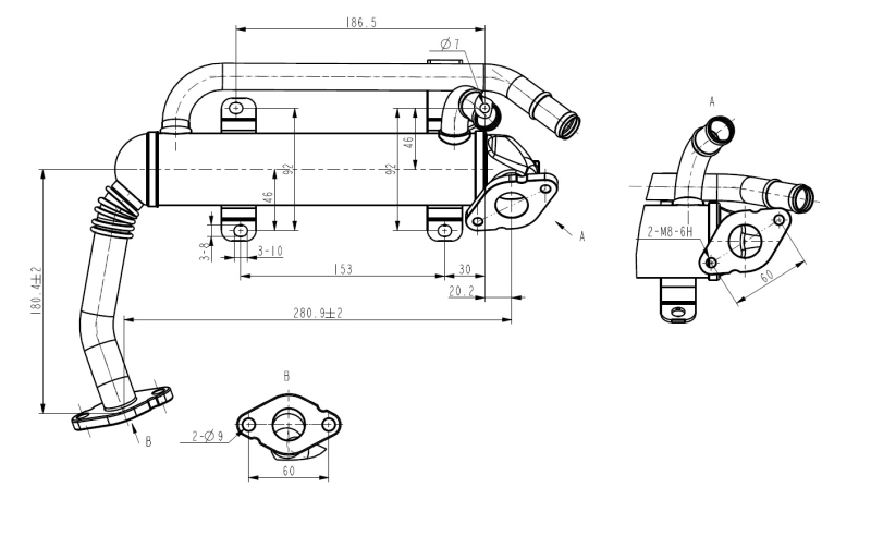 Chłodnica układu recyrkulacji spalin EGR 48406 NRF