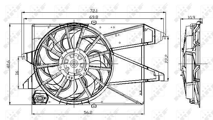 Wentylator elektryczny układu chłodzenia kompletny (silnik+wirnik) do Ford Mondeo III B4Y
