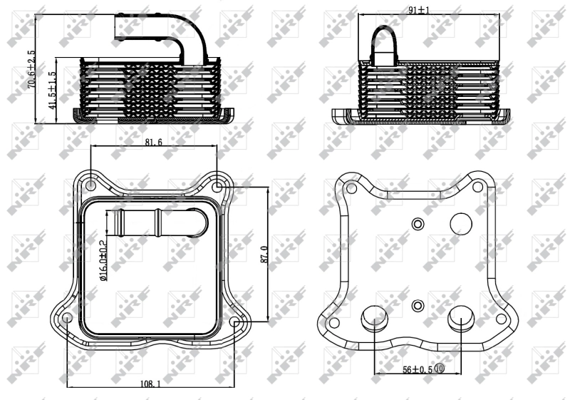 Chłodnica oleju, pod filtrem NRF 31260