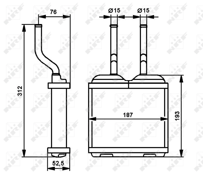 Chłodnica nagrzewnicy (ogrzewacza) NRF 52103 cena, od 39,09 USD