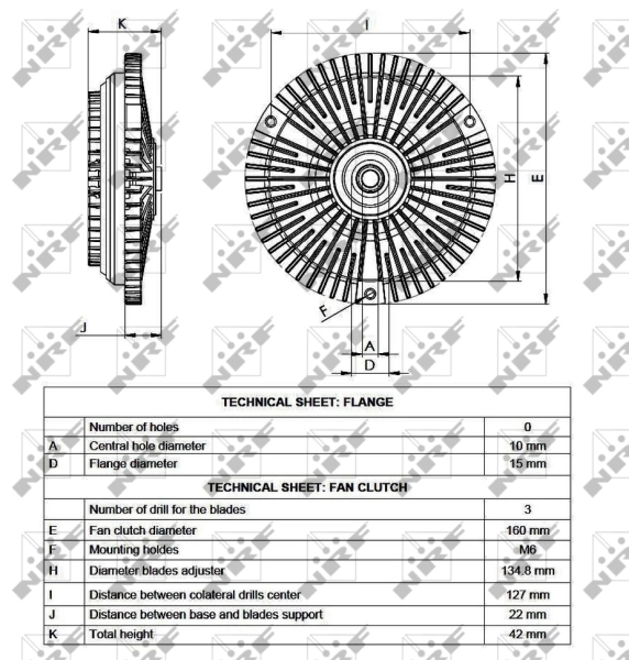 Sprzęgło wiskotyczne wentylatora chłodzenia 49536 NRF
