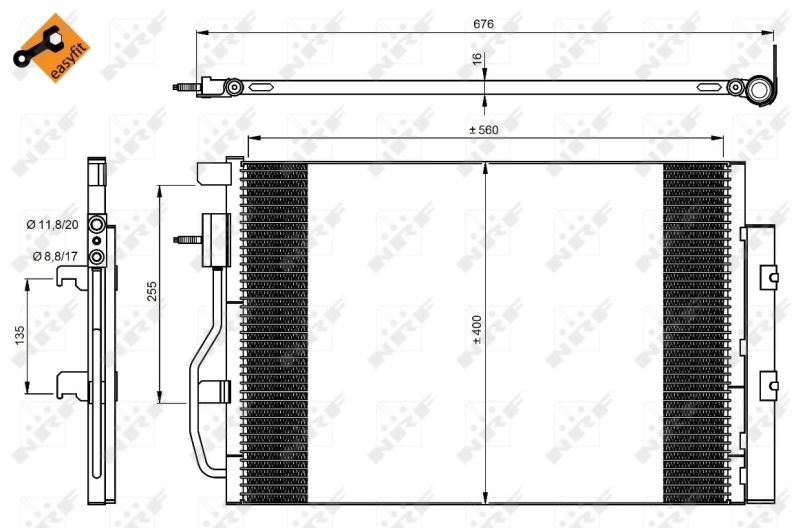 Chłodnica klimatyzacji Chevrolet Aveo III sedana (T300) (2011 - 2020) cena, od 90,24 USD