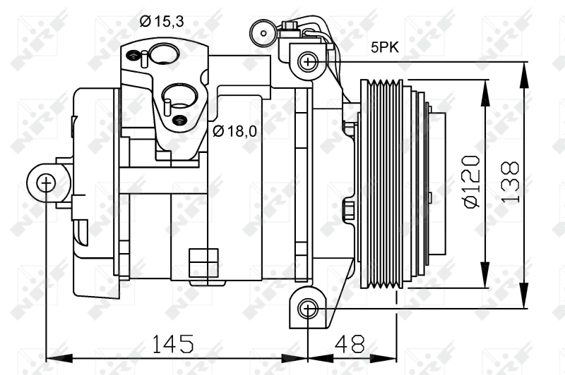 Sprężarka klimatyzacji NRF 32470 cena, od 163,45 USD