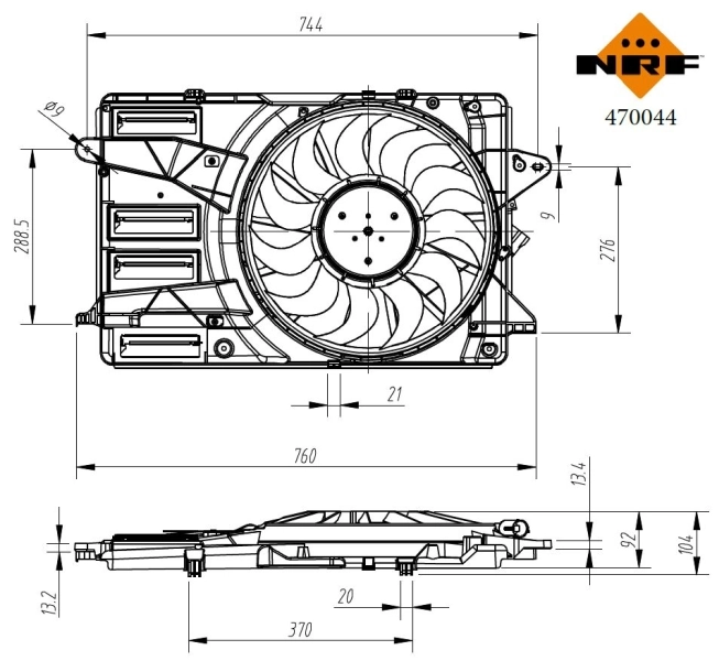 Dyfuzor chłodnicy, w komplecie z silnikiem i wirnikiem 84702876 General Motors