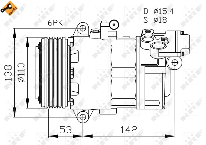 Do koszyka 32184 NRF Sprężarka klimatyzacji