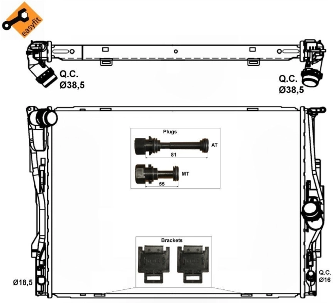 Chłodnica silnika NRF 53474