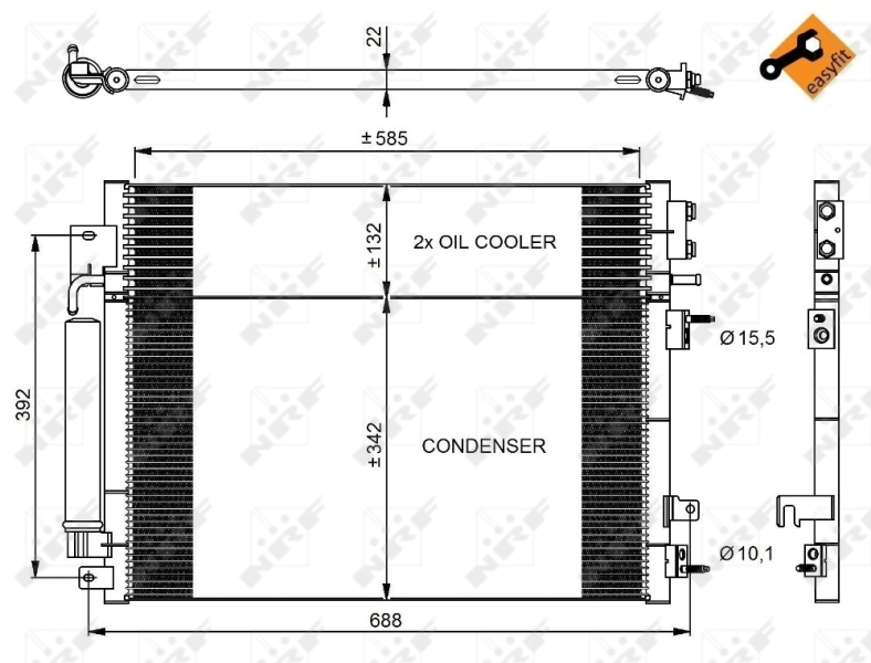 Do koszyka K05137693AD Fiat/Alfa/Lancia Chłodnica klimatyzacji