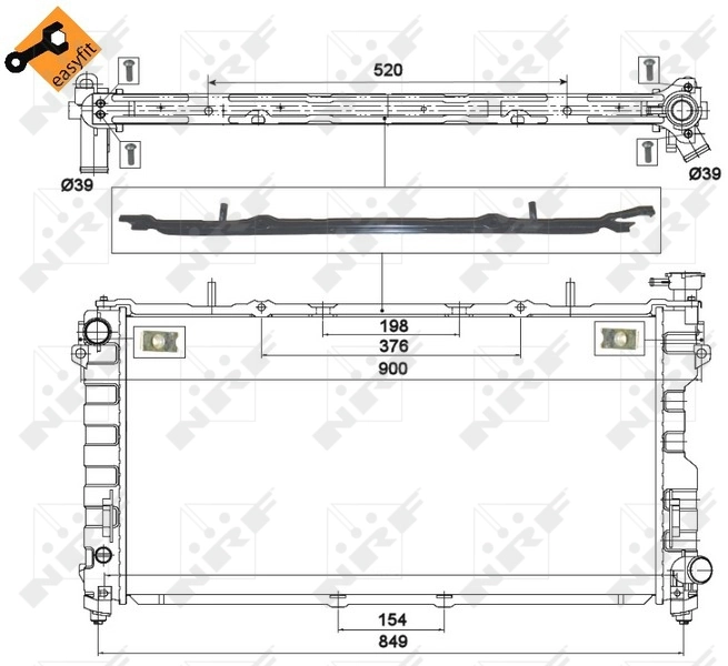 Chłodnica silnika NRF 58264 cena, od 132,47 USD