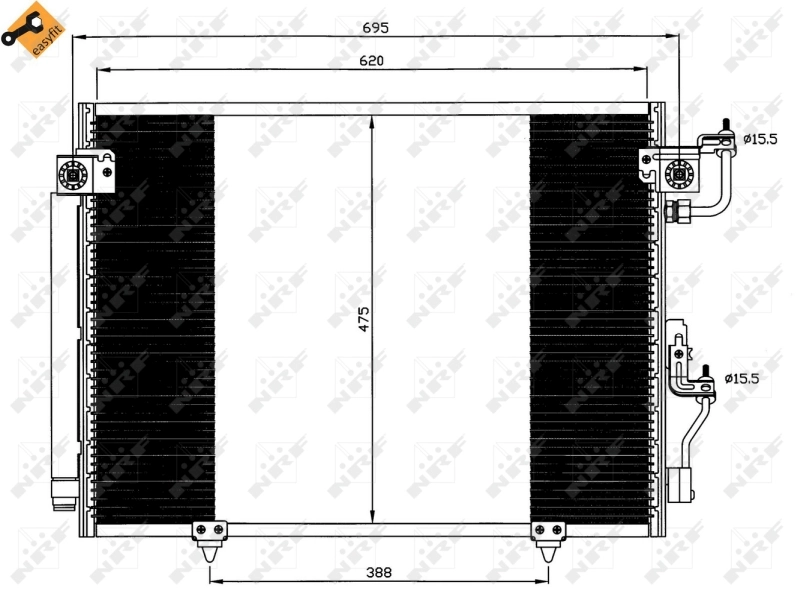 Chłodnica klimatyzacji Mitsubishi Pajero III SUV (V70) (2000 - 2006) cena, od 115,74 USD