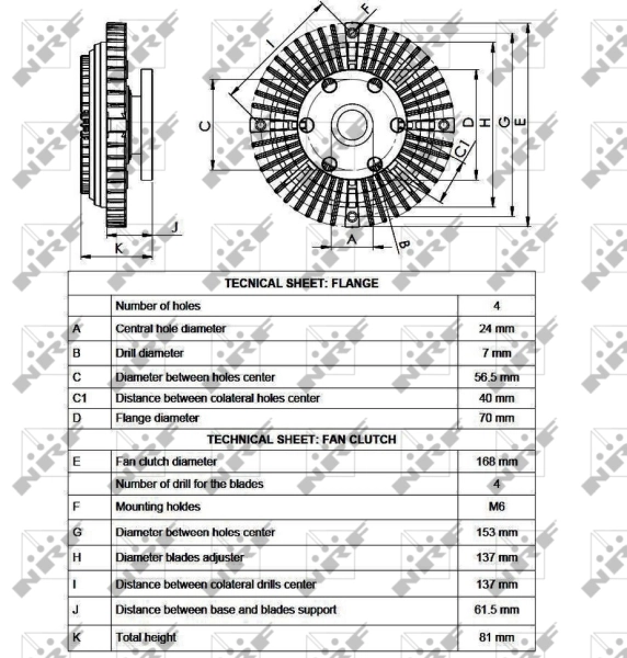 Sprzęgło wiskotyczne wentylatora chłodzenia 49526 NRF