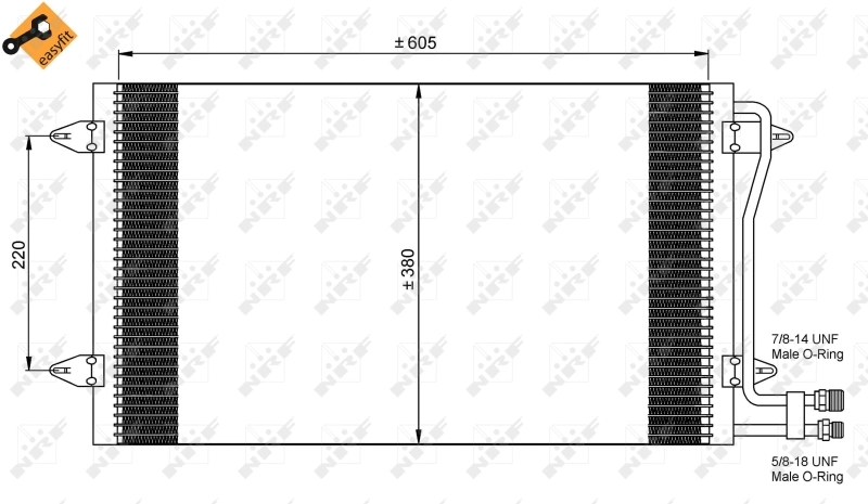 Chłodnica klimatyzacji do Volkswagen LT 28-46 II 2DA, 2DD, 2DH