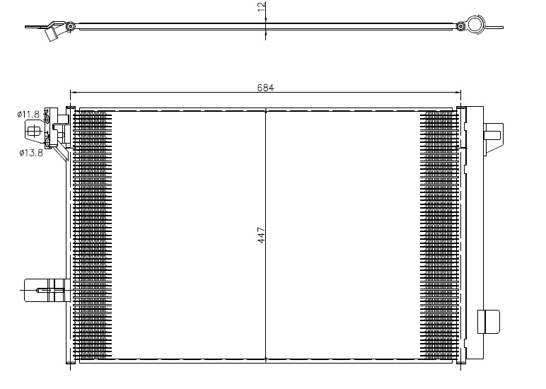 Do koszyka Chłodnica klimatyzacji Volkswagen Transporter T6 SGA, SGH, SHA, SHH