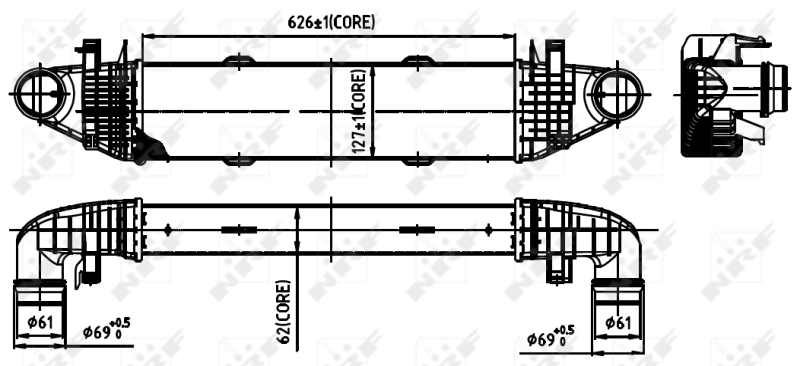 Chłodnica intercoolera 30314 NRF