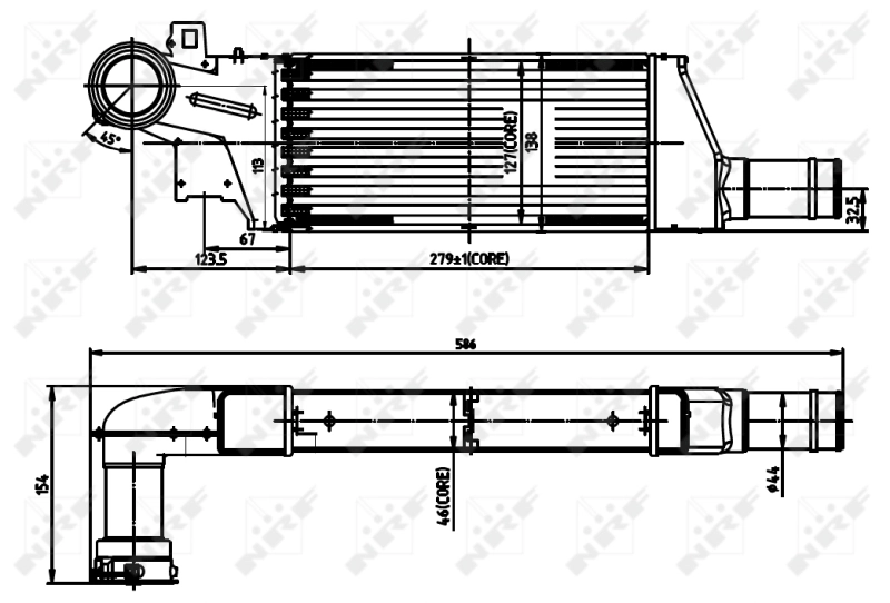 Chłodnica intercoolera 30903 NRF