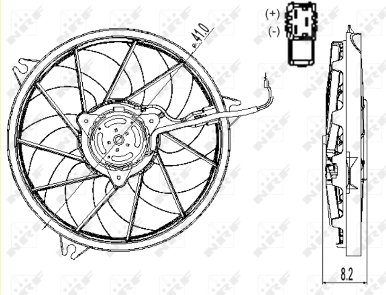 Wentylator elektryczny układu chłodzenia kompletny (silnik+wirnik) NRF 47324 cena, od 71,13 USD