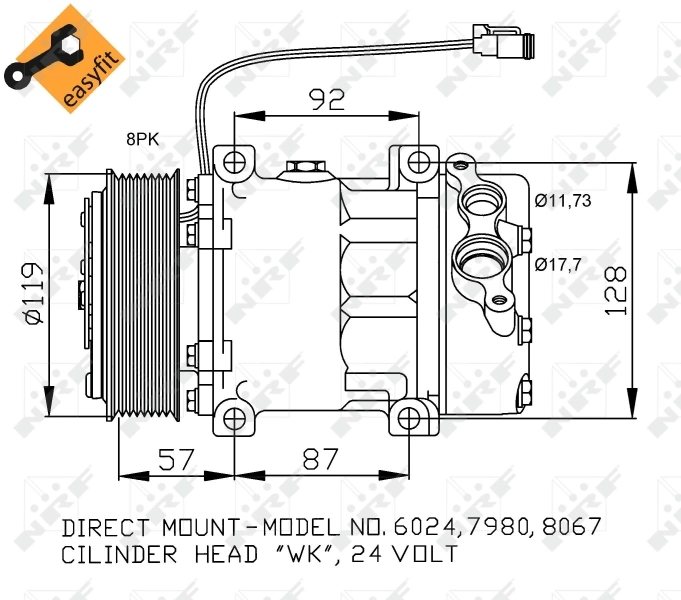 Do koszyka 240101251 JCB Sprężarka klimatyzacji