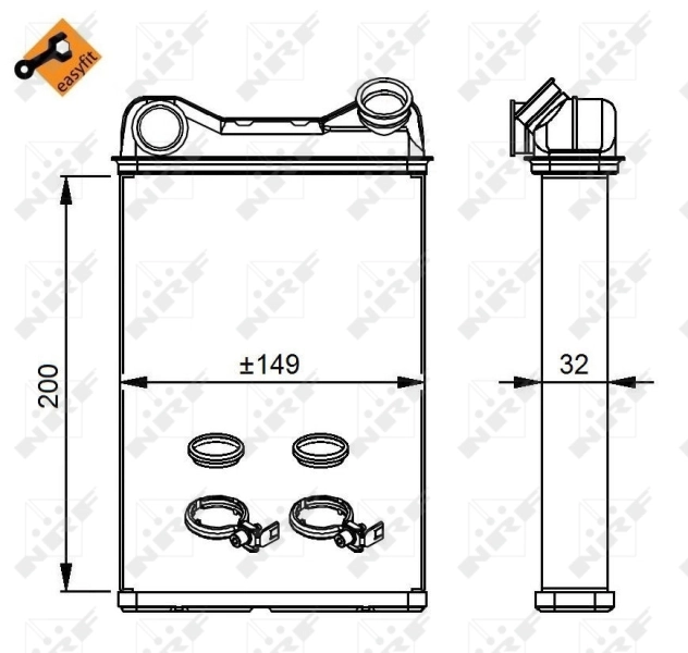 Chłodnica nagrzewnicy (ogrzewacza) Fiat Punto II