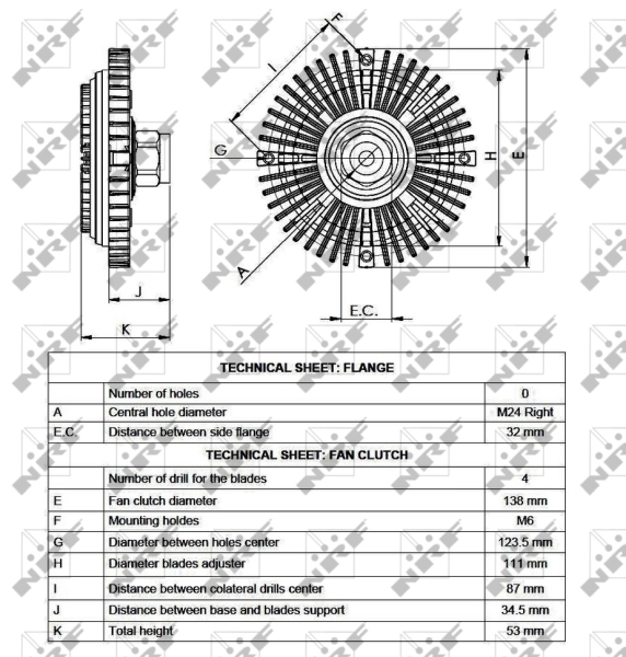 Do koszyka Sprzęgło wiskotyczne wentylatora chłodzenia Ford Transit IV T
