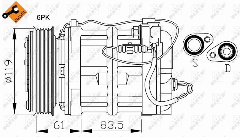 Sprężarka klimatyzacji Volvo 850 sedana (LS) (1991 - 1996) cena, od 300,37 USD