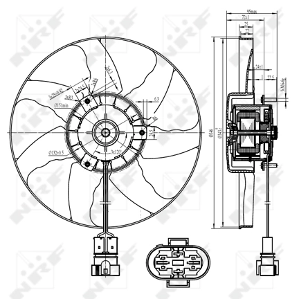 47428 NRF Wentylator elektryczny układu chłodzenia kompletny (silnik+wirnik)