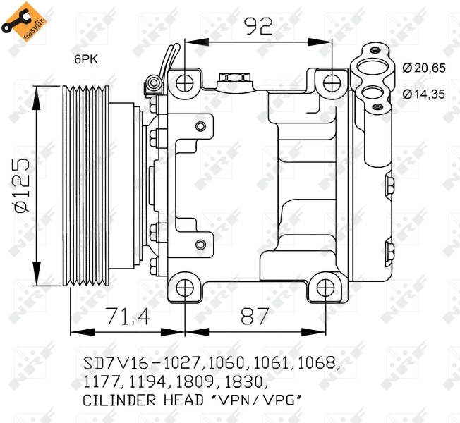 Sprężarka klimatyzacji Dacia Logan I  MCV kombi (KS) (2007 - 2012) cena, od 127,04 USD