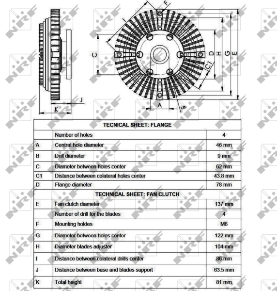  Sprzęgło wiskotyczne wentylatora chłodzenia Toyota Hiace 2