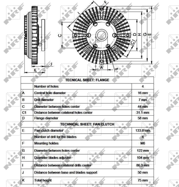 Sprzęgło wiskotyczne wentylatora chłodzenia 2572043600 Hyundai/Kia