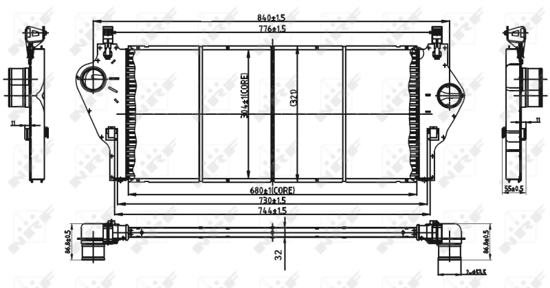 Chłodnica intercoolera Renault Laguna I hatchback (B56, 556) (1993 - 2002) cena, od 52,78 USD