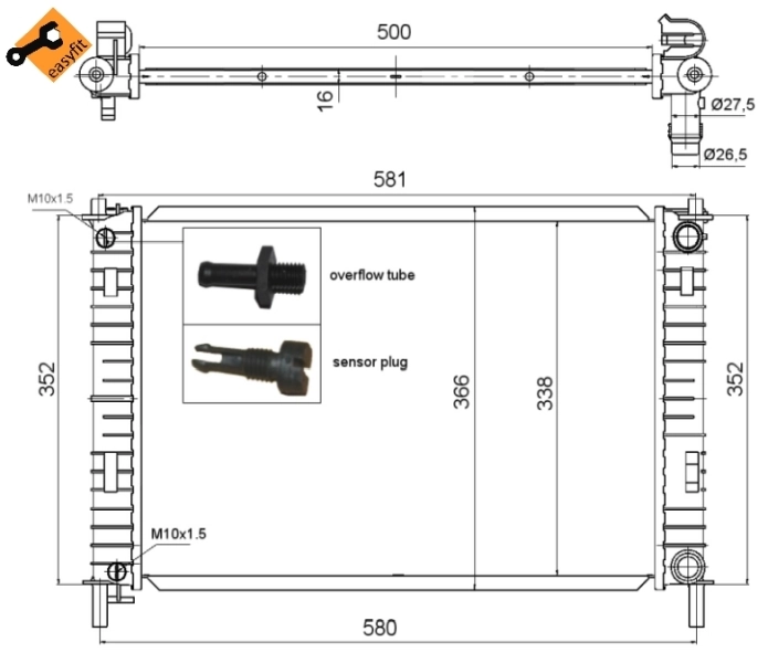 Chłodnica silnika NRF 58276