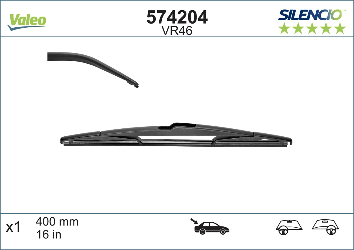 Pióro wycieraczki szyby tylnej VALEO 574204 cena, od 9,51 USD