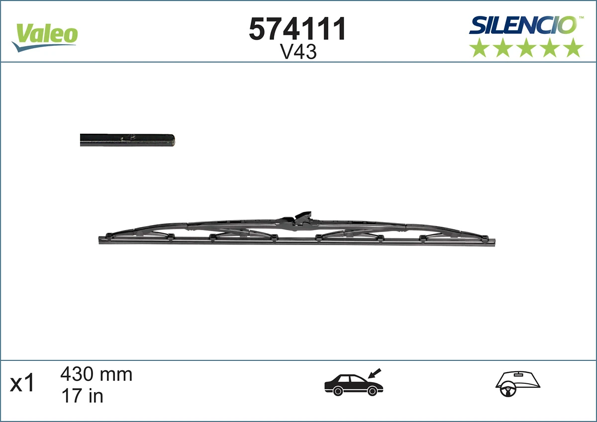 Pióro wycieraczki szyby tylnej VALEO 574111 cena, od 13,51 USD