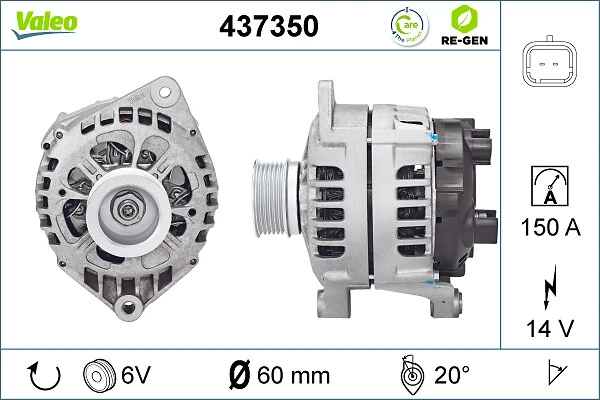 Do koszyka 437350 VALEO Alternator