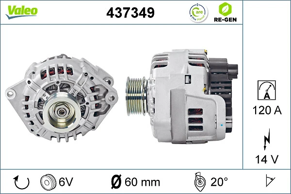 Do koszyka 437349 VALEO Alternator
