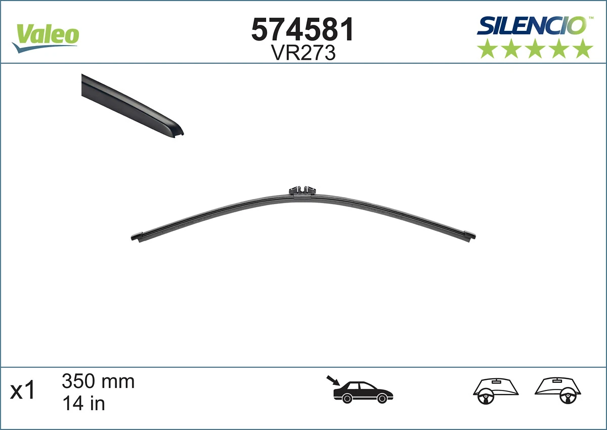 Pióro wycieraczki szyby tylnej VALEO 574581 cena, od 15,73 USD