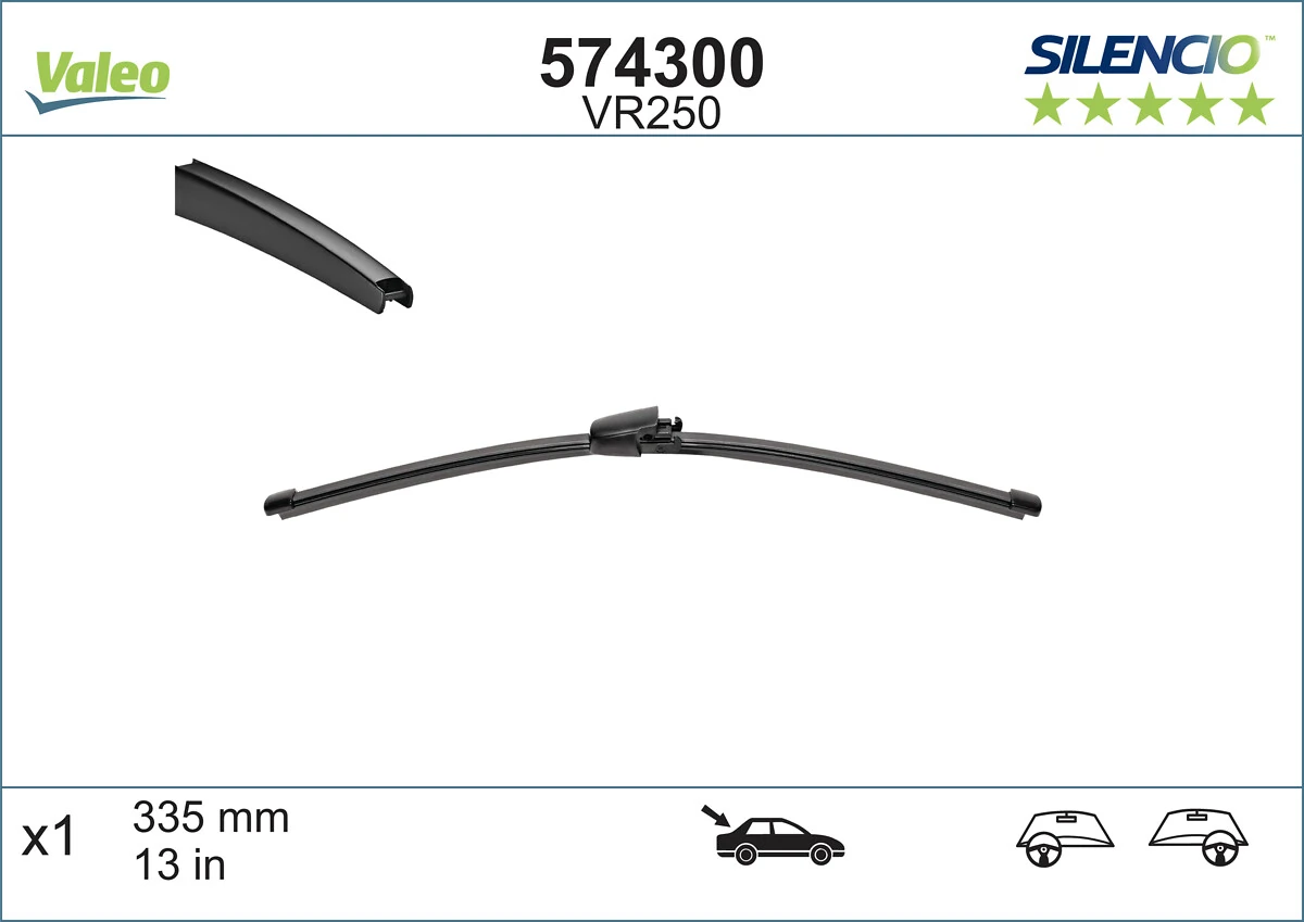 Pióro wycieraczki szyby tylnej VALEO 574300 cena, od 9,27 USD