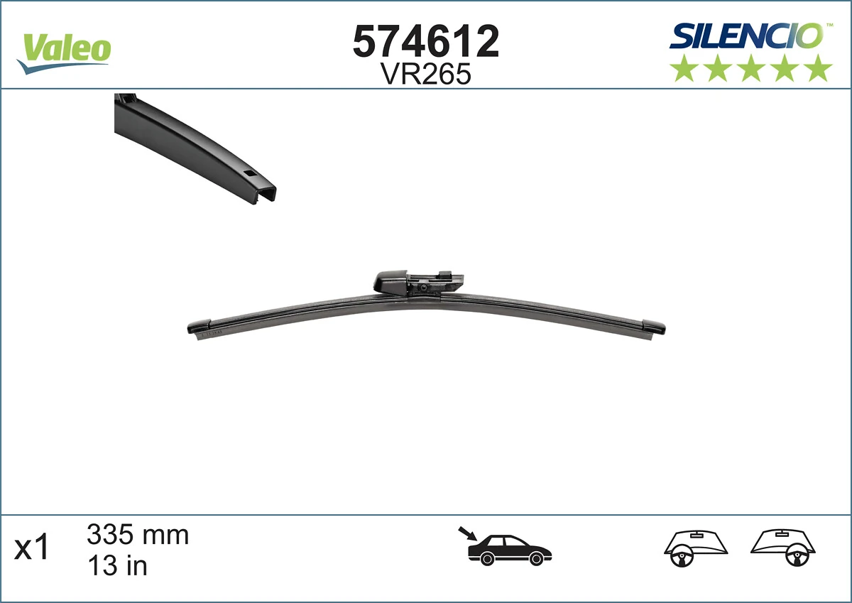 Pióro wycieraczki szyby tylnej VALEO 574612 cena, od 13,71 USD