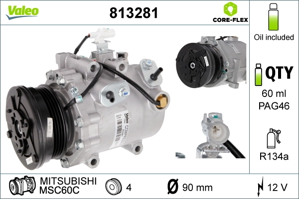 Do koszyka 813281 VALEO Sprężarka klimatyzacji