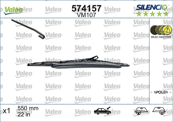 Pióro wycieraczki szyby przedniej kierowcy VALEO 574157 cena, od 19,06 USD