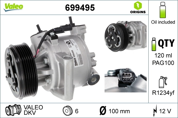 Do koszyka 699495 VALEO Sprężarka klimatyzacji