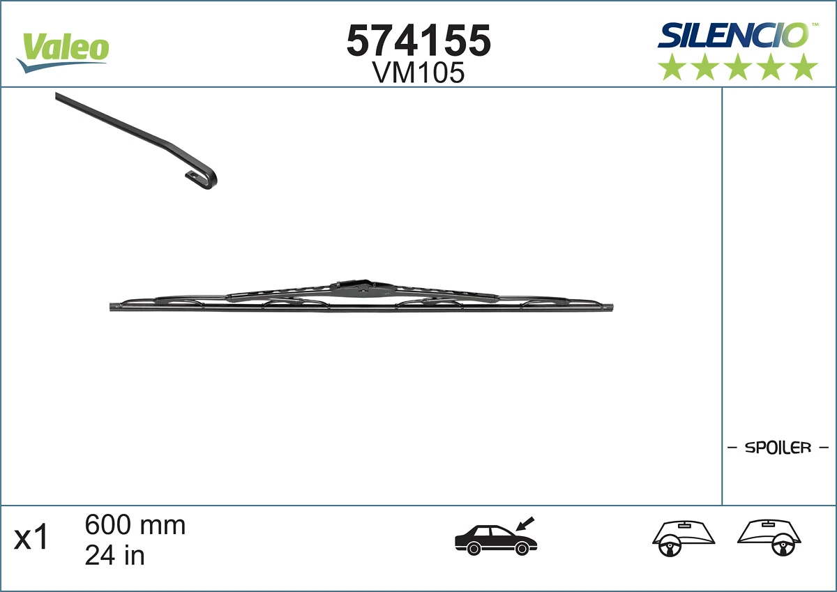 Pióro wycieraczki szyby przedniej, zestaw (2 szt.) BMW 5 sedana (E34) (1987 - 1995) cena, od 40,58 USD