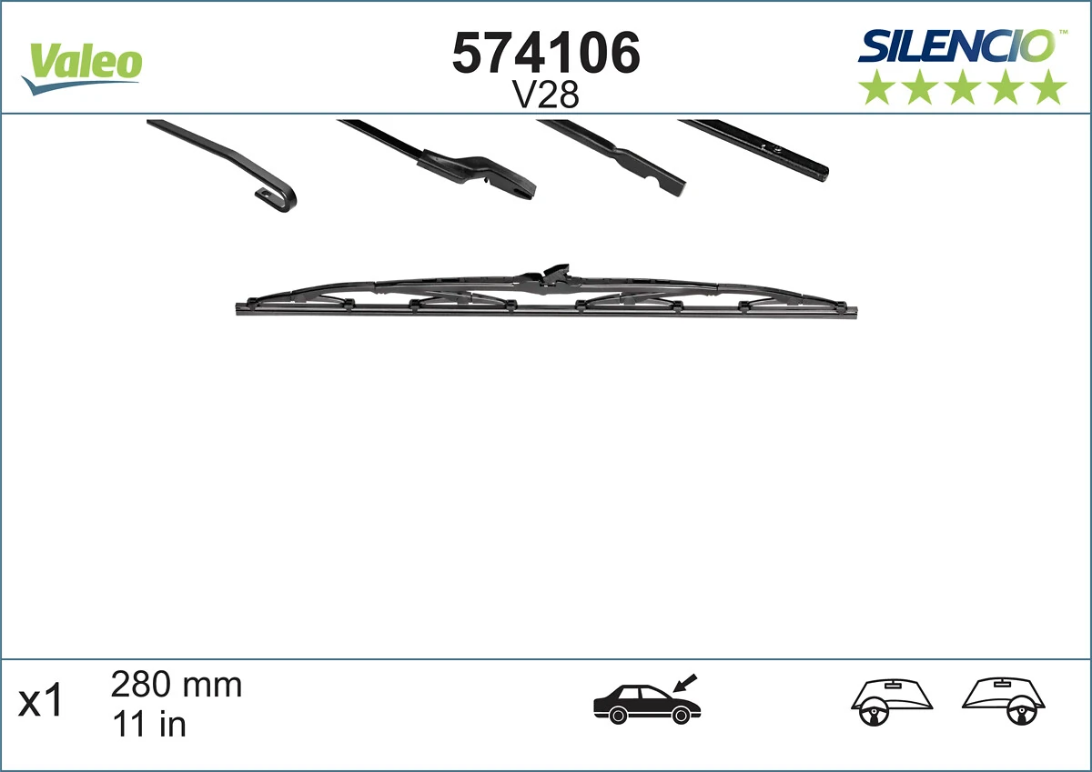 Pióro wycieraczki szyby tylnej VALEO 574106 cena, od 9,45 USD