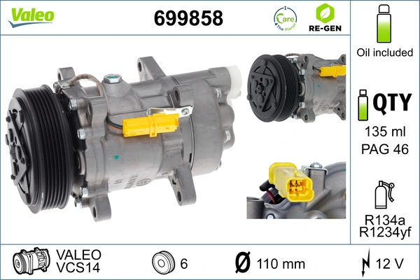 Sprężarka klimatyzacji 9639078280 Renault (RVI)