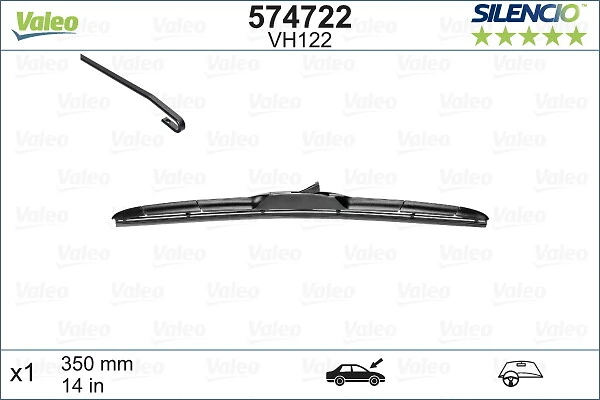 Pióro wycieraczki szyby tylnej VALEO 574722 cena, od 8,98 USD