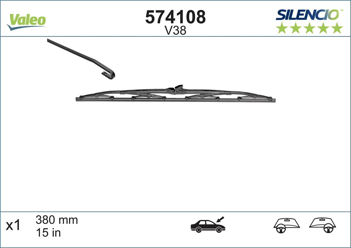 Pióro wycieraczki szyby tylnej VALEO 574108 cena, od 10,68 USD