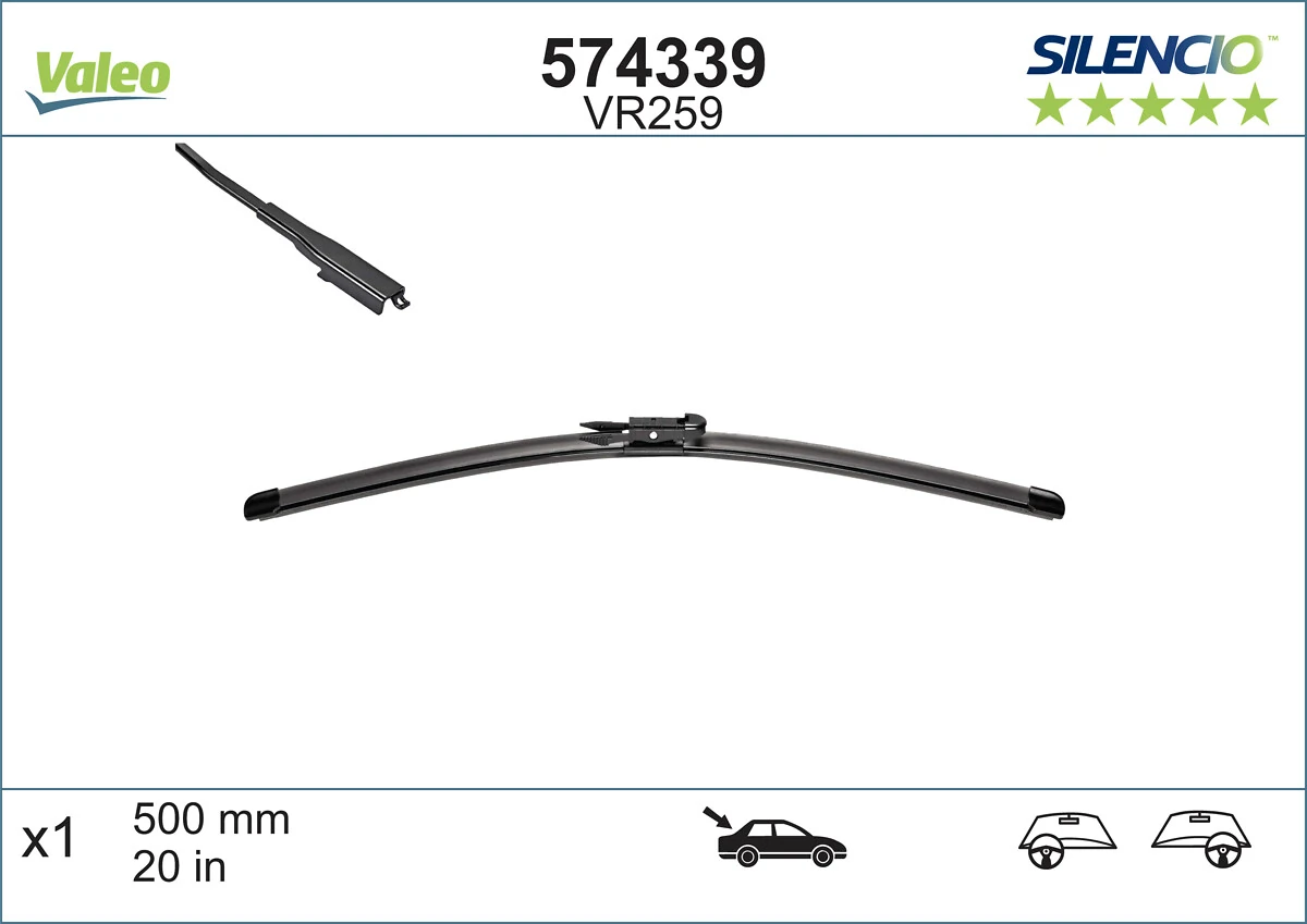 Pióro wycieraczki szyby tylnej VALEO 574339 cena, od 14,86 USD