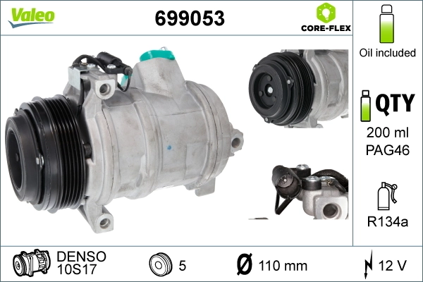 Do koszyka 699053 VALEO Sprężarka klimatyzacji