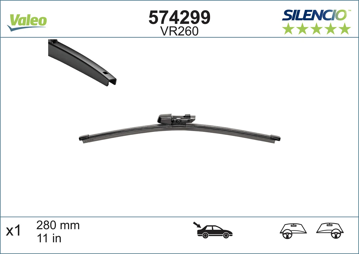 Pióro wycieraczki szyby tylnej VALEO 574299 cena, od 10,97 USD