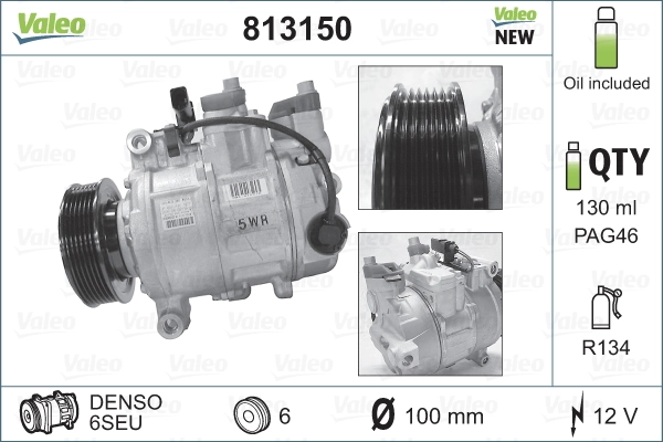 Sprężarka klimatyzacji VALEO 813150 cena, od 287,83 USD
