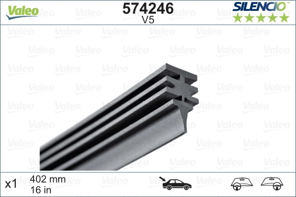 Pióro wycieraczki szyby tylnej VALEO 574246 cena, od 13,29 USD